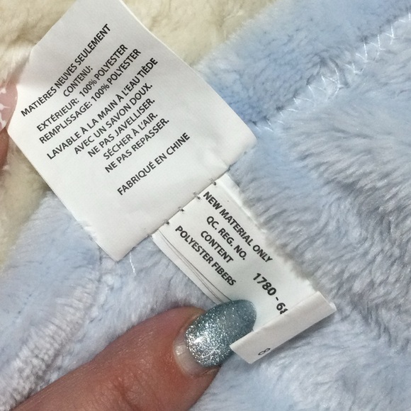 Blankets and Beyond White Blue Plush Bunny Rabbit Lovey Security Blanket Toy - Picture 6 of 9